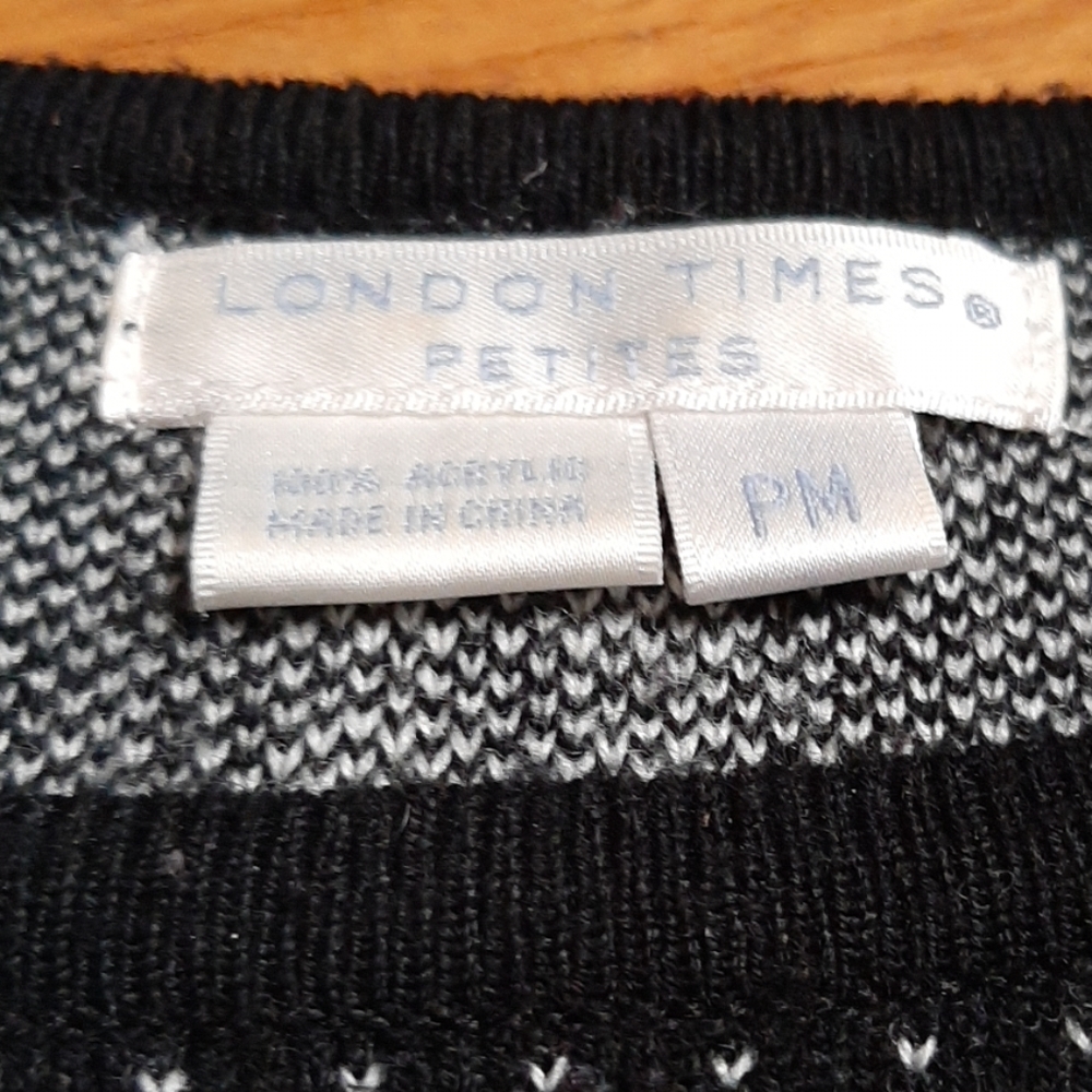 London Times Sweater Mini Dress/Tunic Size Med Petite - Picture 3 of 8